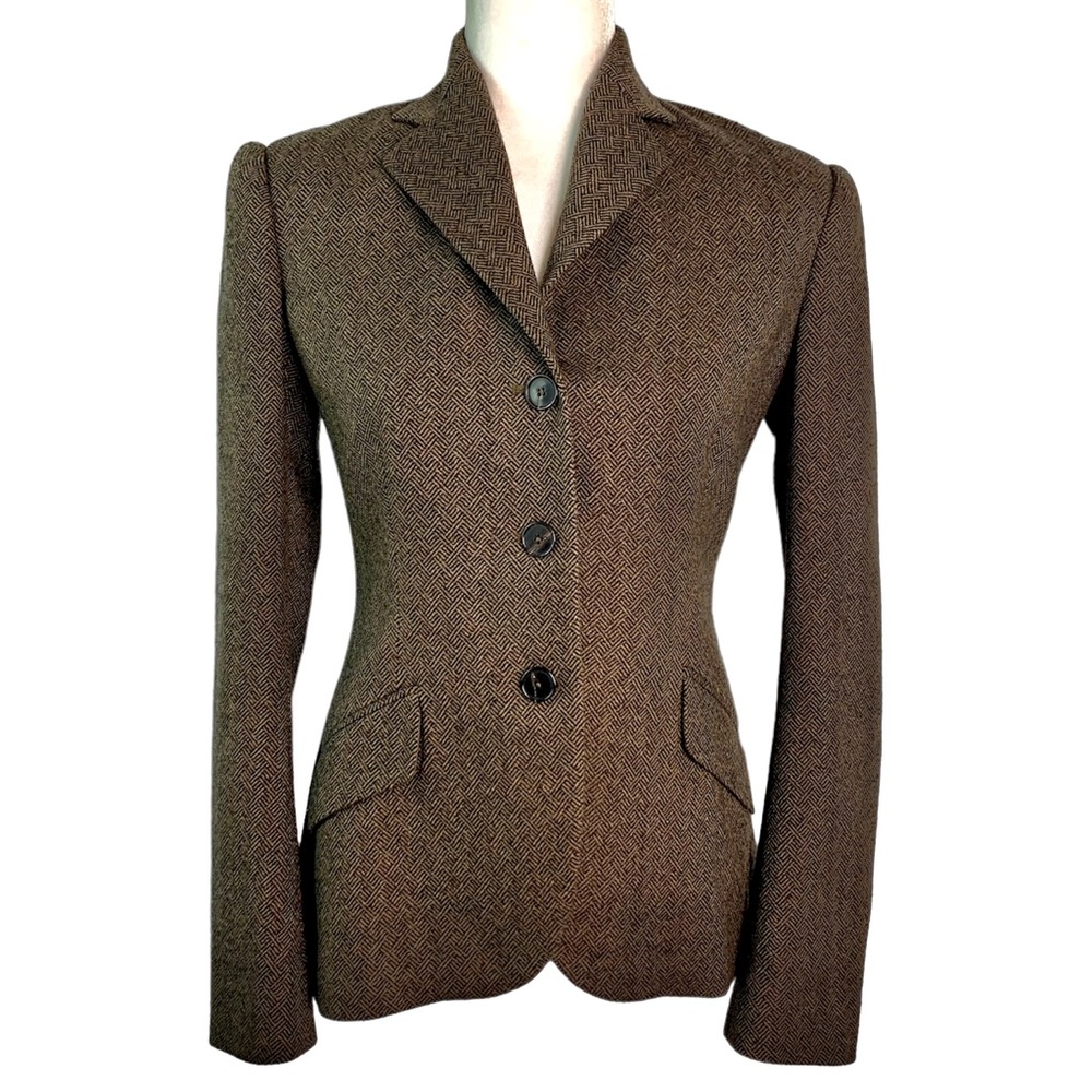 Ralph Lauren Collection Purple Label Wool Cashmere Blazer Size 4 Tan Jacket
